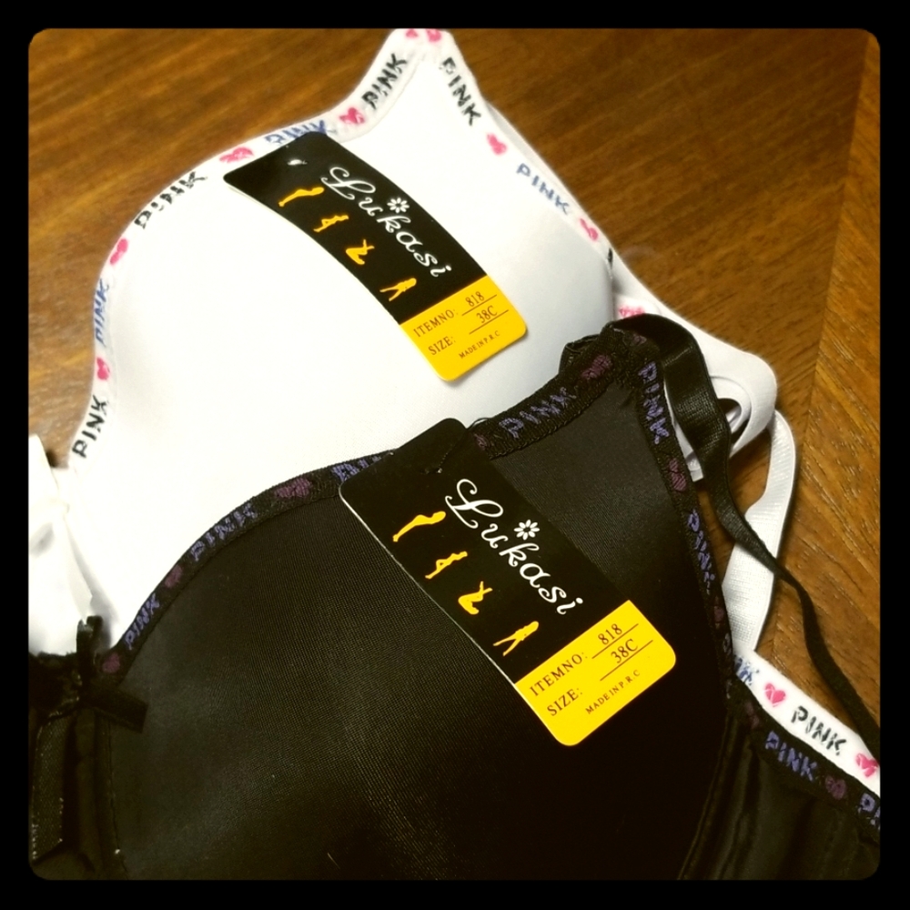 2 Lukasi Bras NEW! Black and White